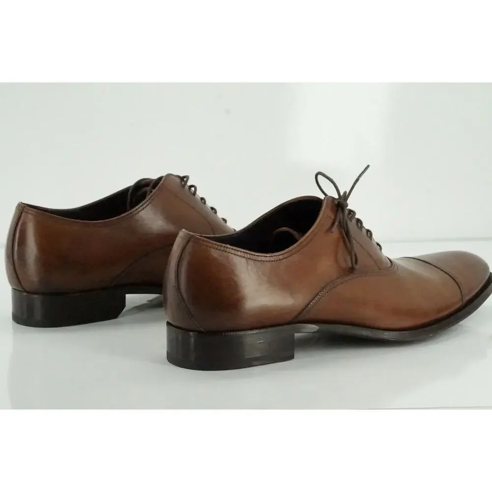 To Boot New York Men's Brown Leather Aidan Cap Toe Oxfords